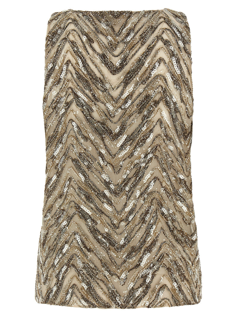 Brunello Cucinelli Beige Silk Tank Tops