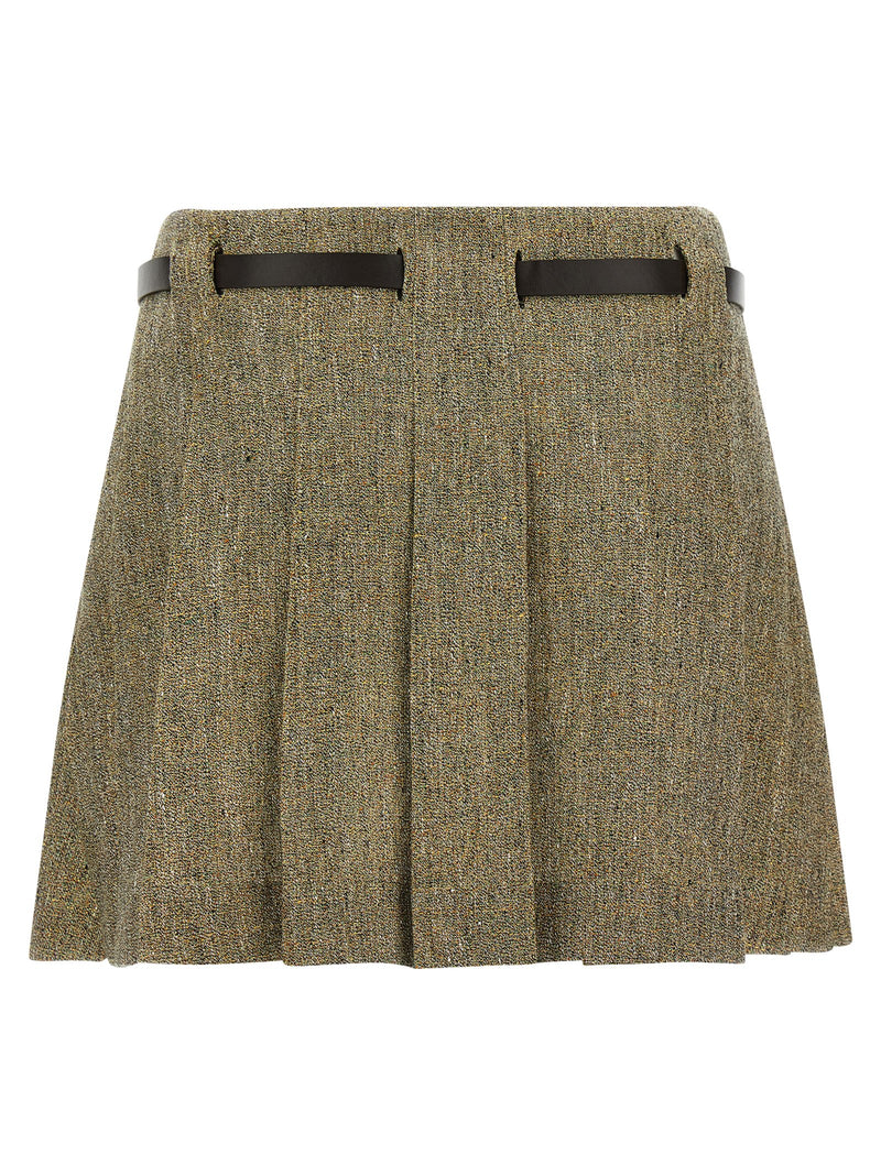 Ferragamo Multicolor Linen Long Skirt