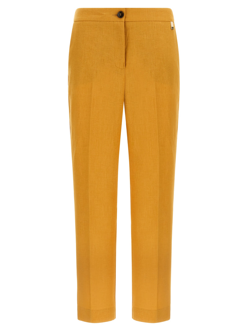 Herno Orange Linen Casual Pants