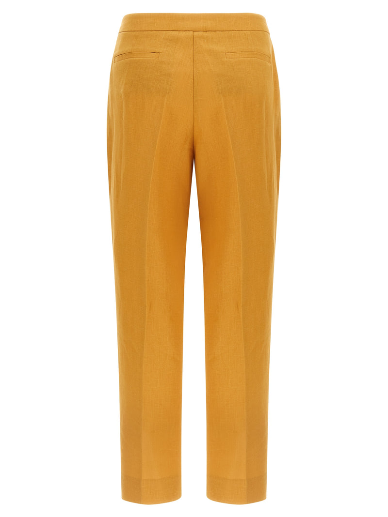 Herno Orange Linen Casual Pants
