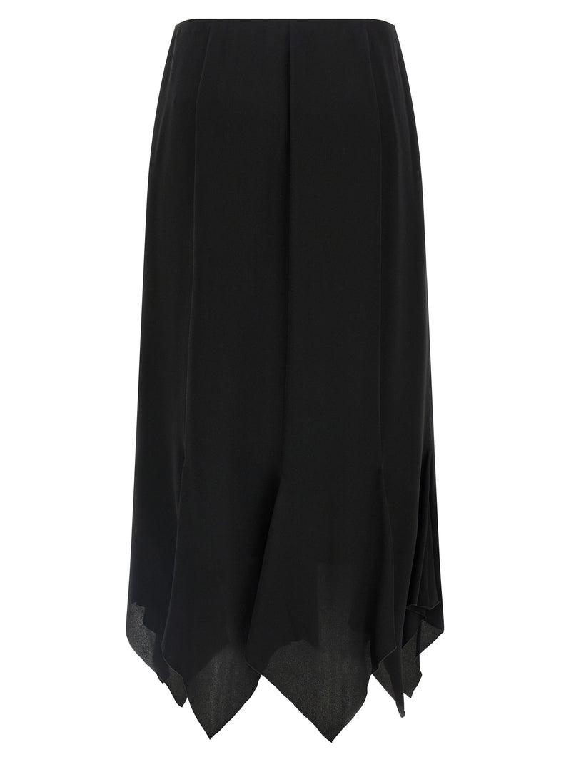 Valentino Garavani Black Silk Midi Skirt
