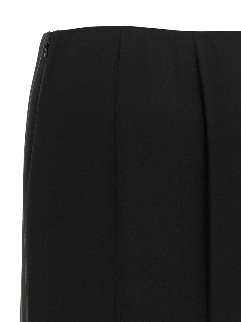 Valentino Garavani Black Silk Midi Skirt
