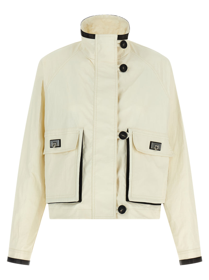 Ferragamo White Linen Full-Length Jacket