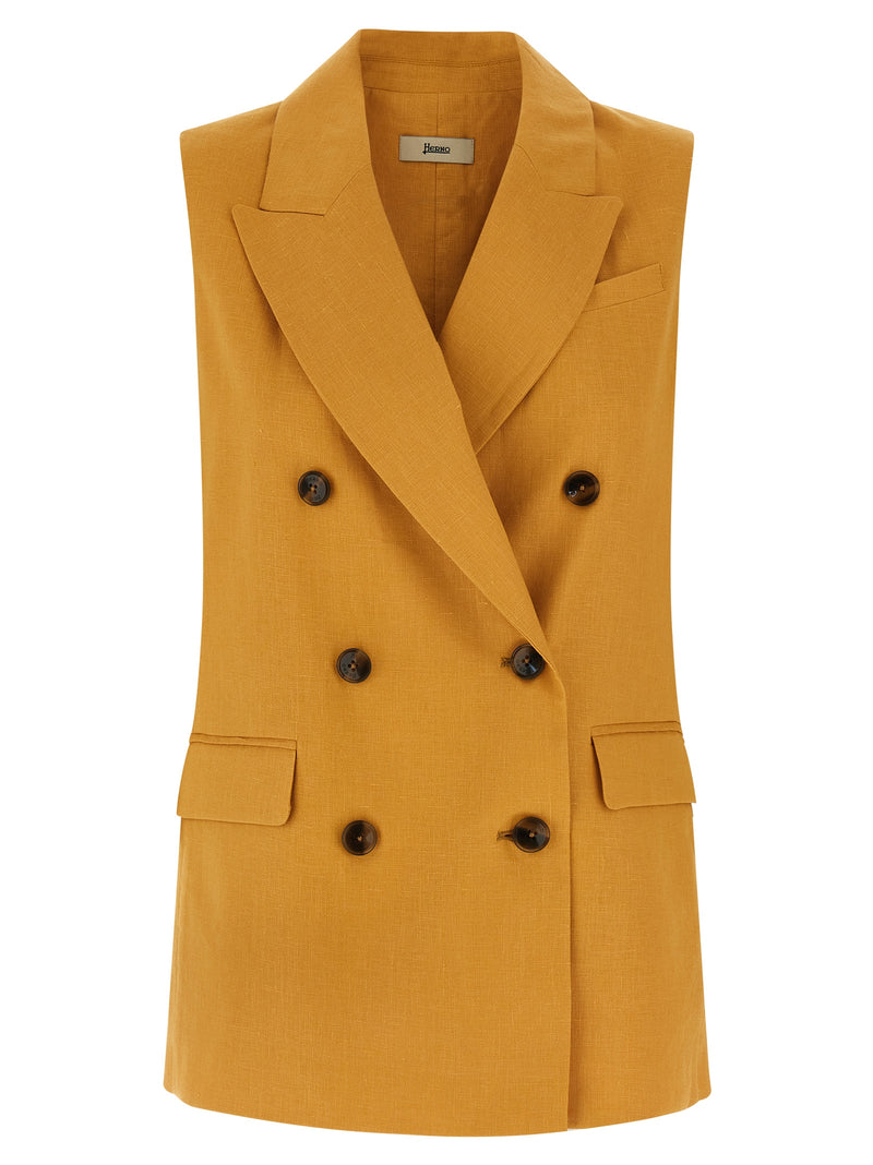 Herno Multicolor Linen Sleeveless Jacket
