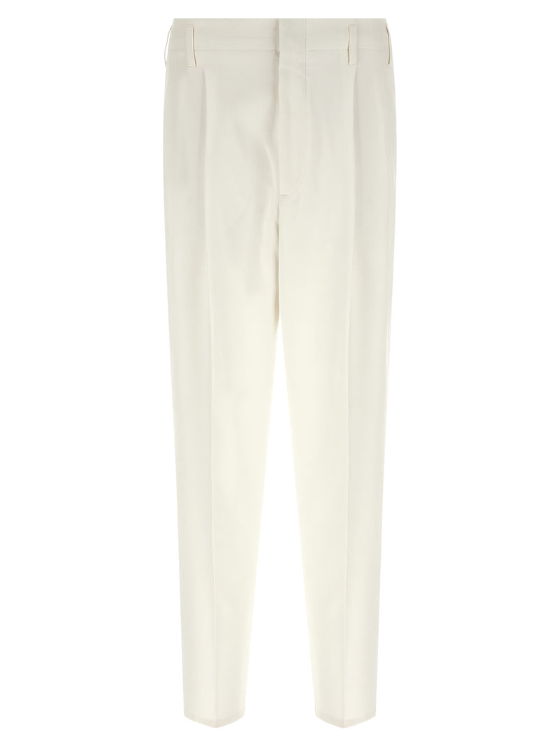Brunello Cucinelli White Cotton Casual Pants