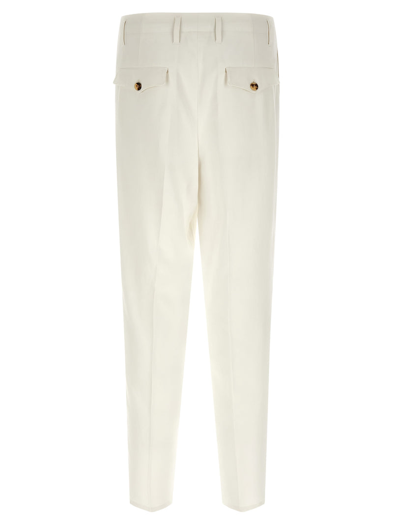 Brunello Cucinelli White Cotton Casual Pants