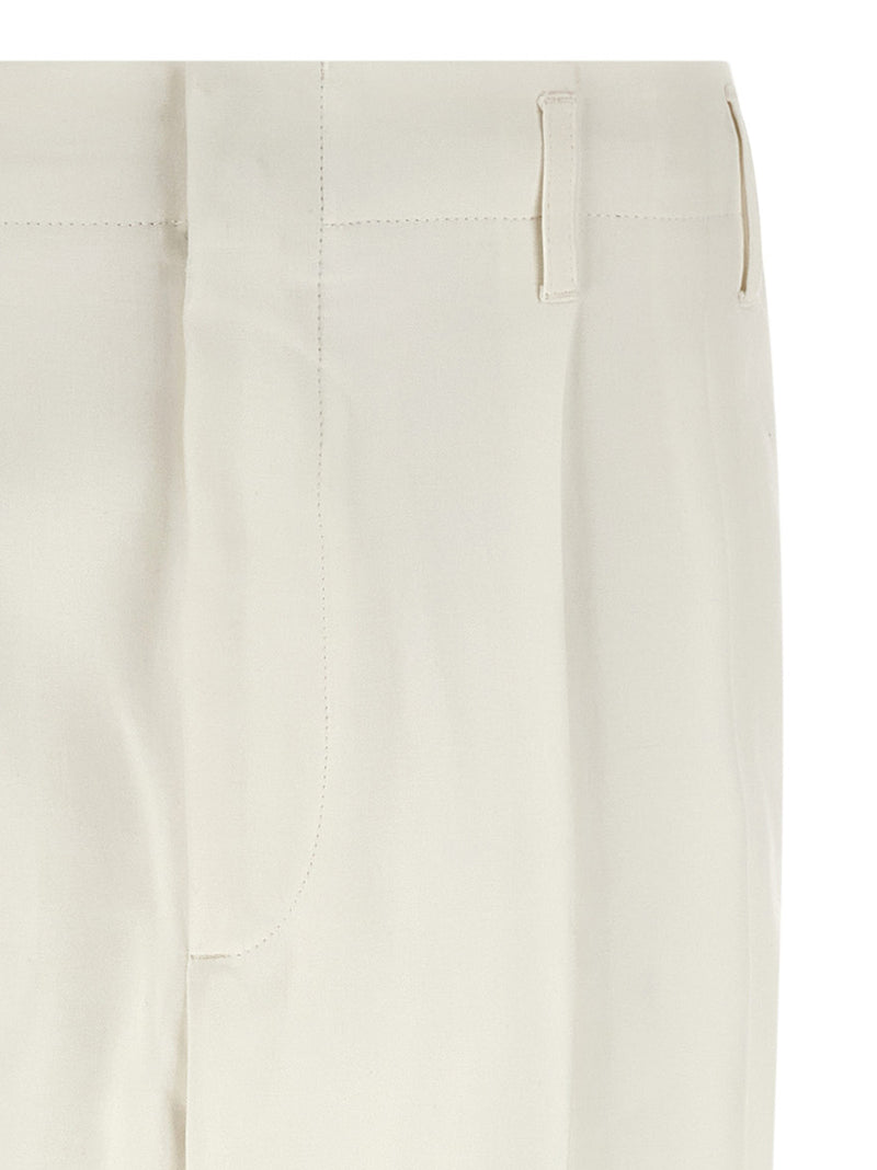 Brunello Cucinelli White Cotton Casual Pants