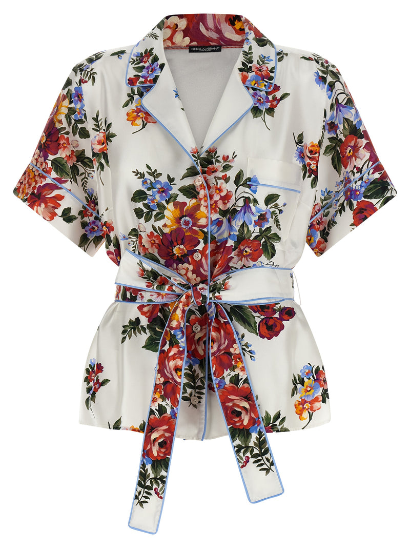 Dolce & Gabbana White Silk Blouse