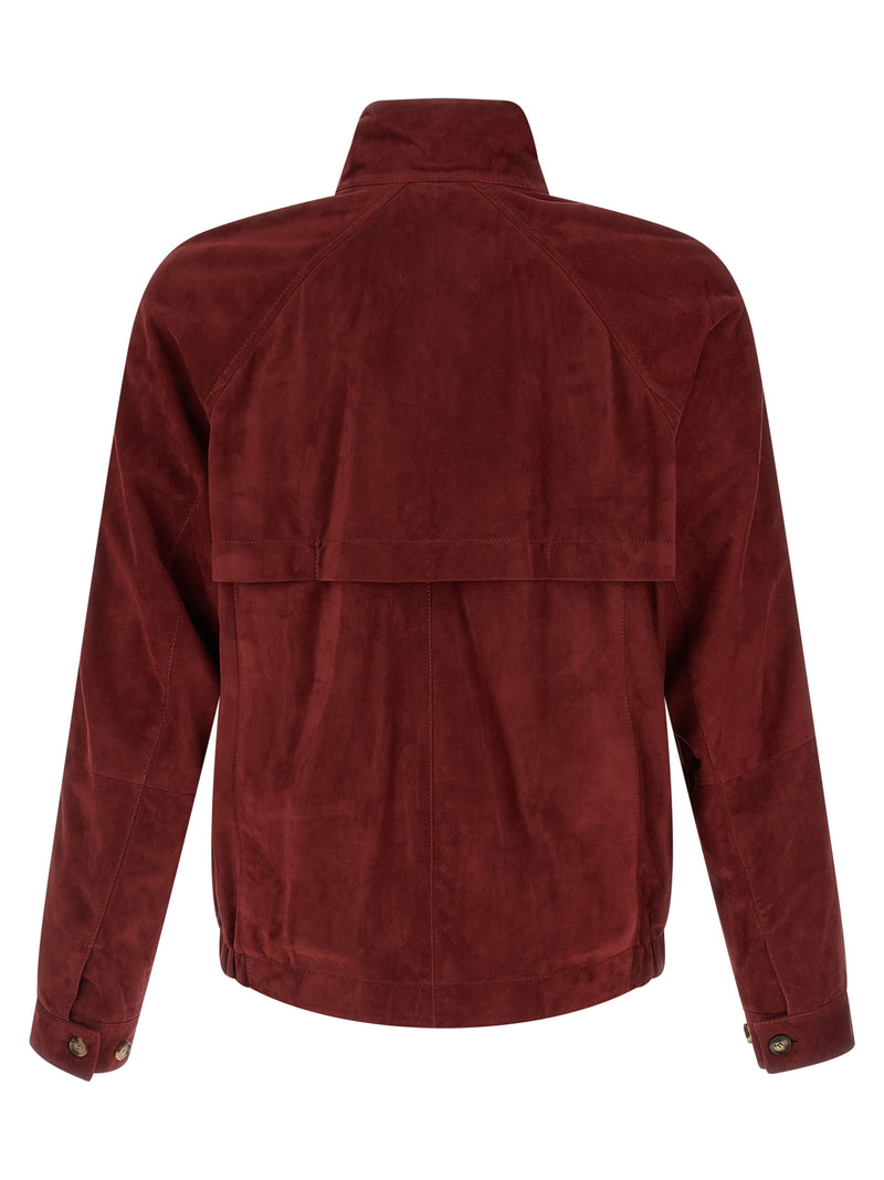 Brunello Cucinelli Multicolor Lamb Leather Leather Jacket