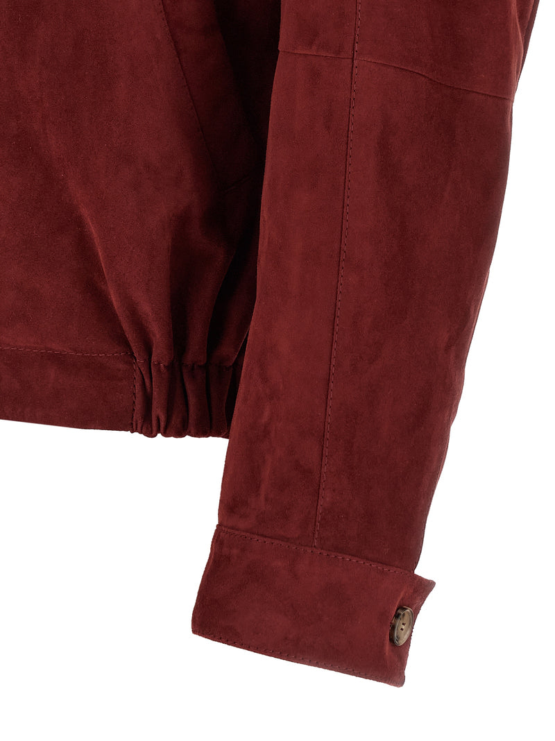 Brunello Cucinelli Multicolor Lamb Leather Leather Jacket