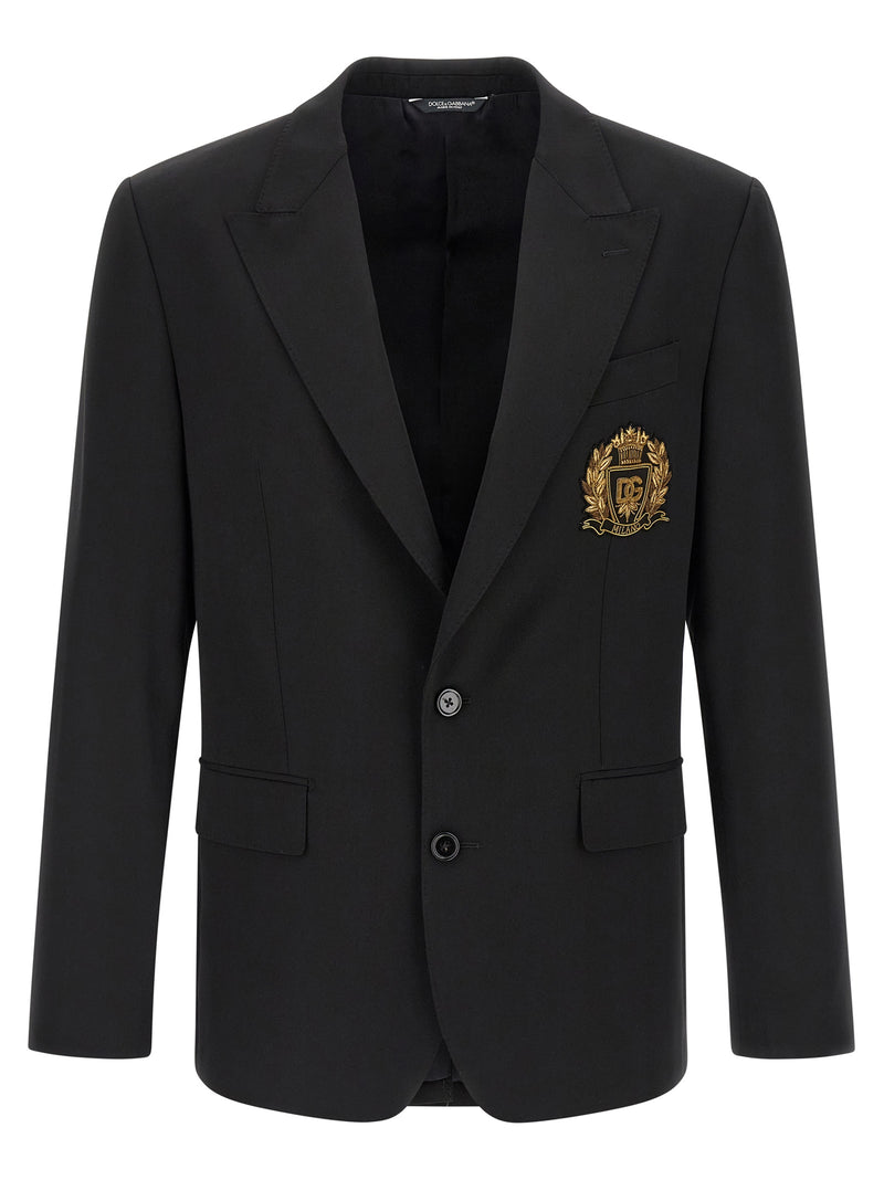 Dolce & Gabbana Black Virgin Wool Blazer