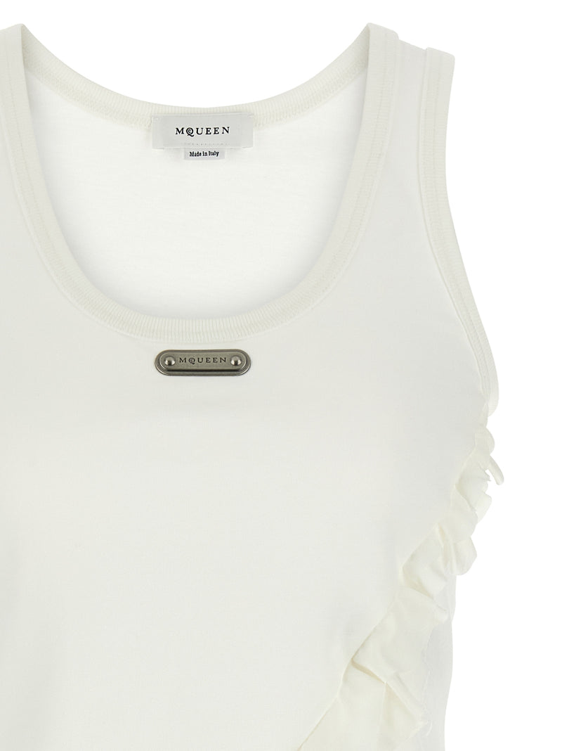 Alexander McQueen White Cotton Tank Tops