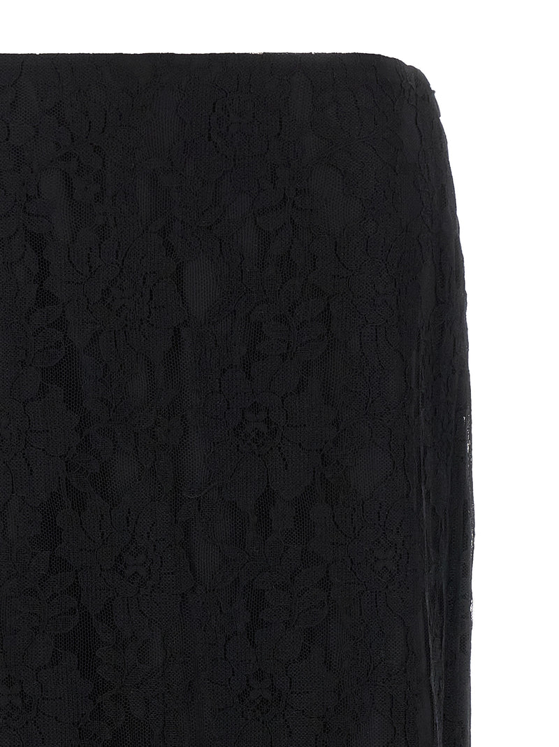 Valentino Garavani Black Cotton Midi Skirt