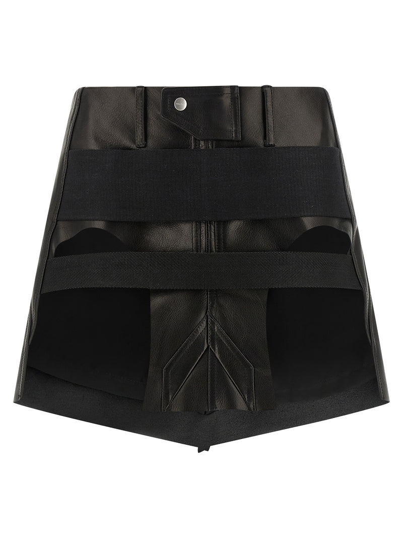 Rick Owens Black Calfskin Long Skirt
