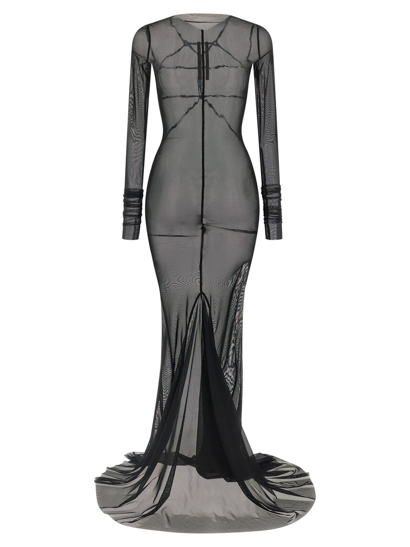 Rick Owens Black Nylon Long Dress