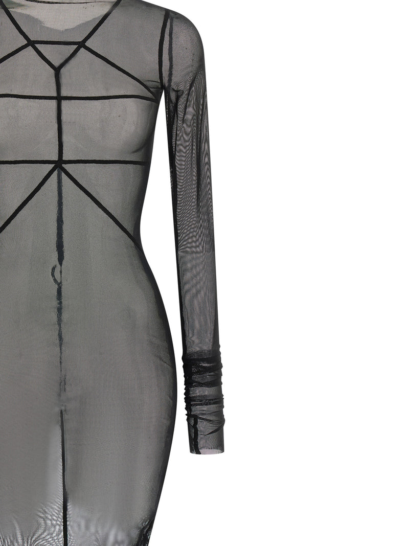 Rick Owens Black Nylon Long Dress