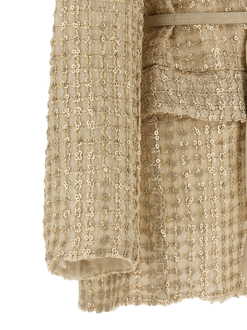 Brunello Cucinelli Beige Silk Blazer