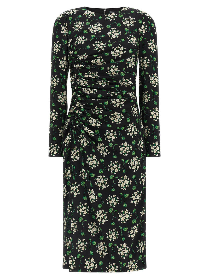 Dolce & Gabbana Black Synthetic Midi Dress