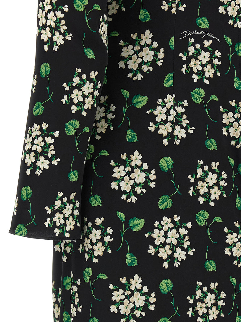 Dolce & Gabbana Black Synthetic Midi Dress