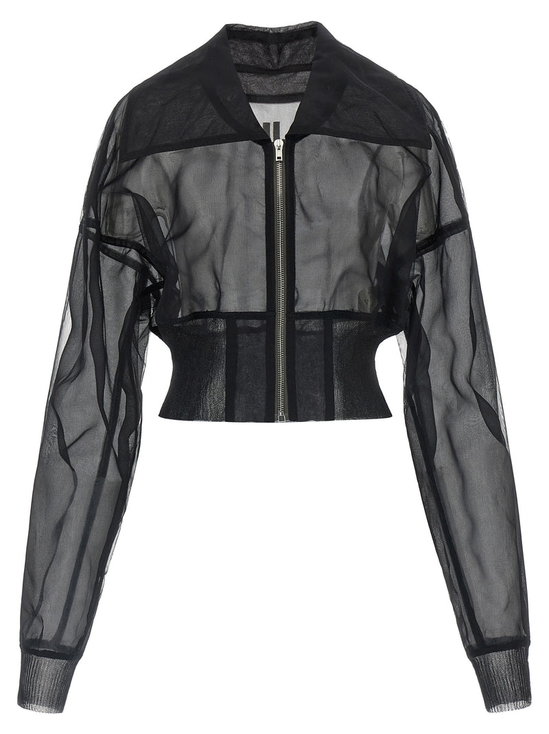 Rick Owens Black Nylon Bomber