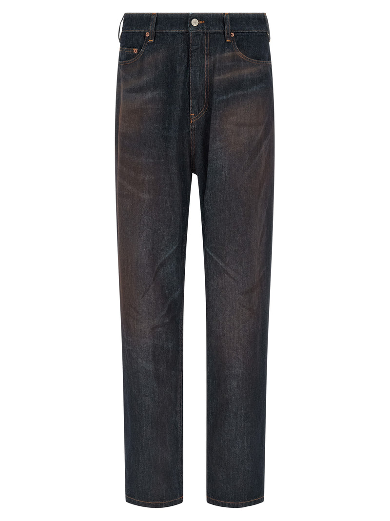 MM6 Maison Margiela Blue Cotton Straight-Leg Jeans