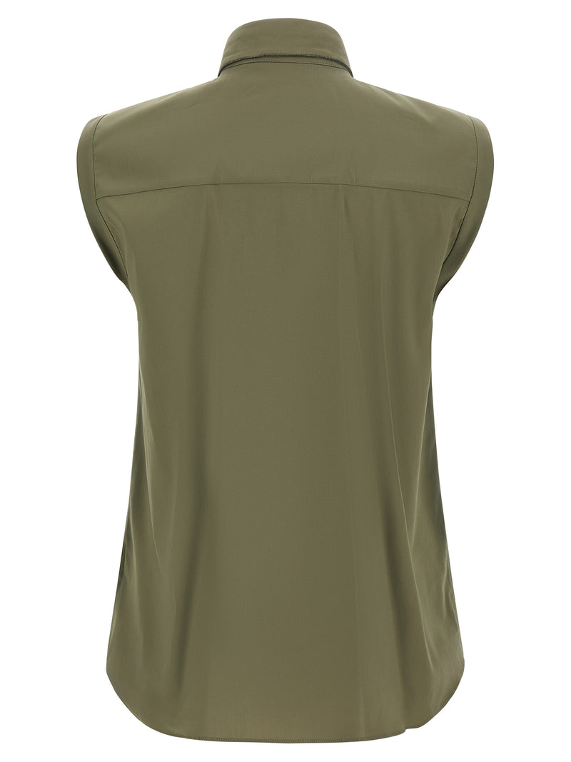 Brunello Cucinelli Bicolor Cotton Blouse