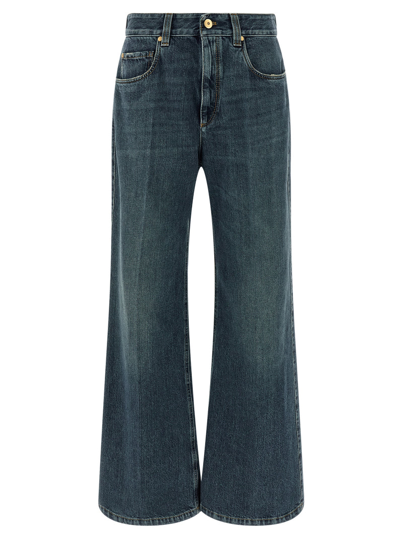 Brunello Cucinelli Blue Cotton Flared Jeans