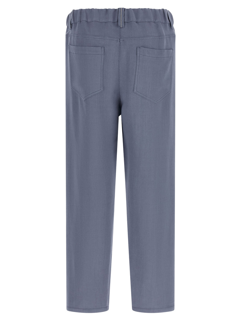 Brunello Cucinelli Blue Viscose Casual Pants