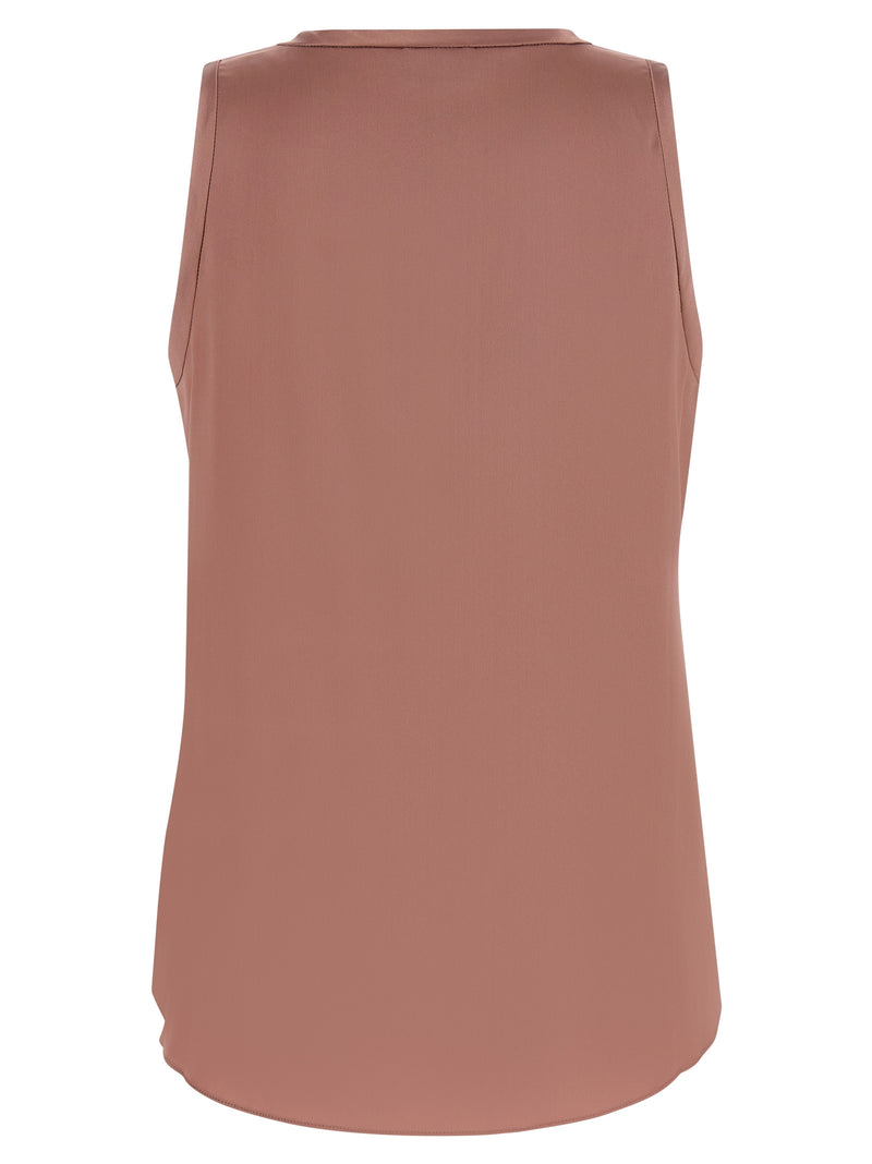 Brunello Cucinelli Multicolor Silk Sleeveles T-Shirt