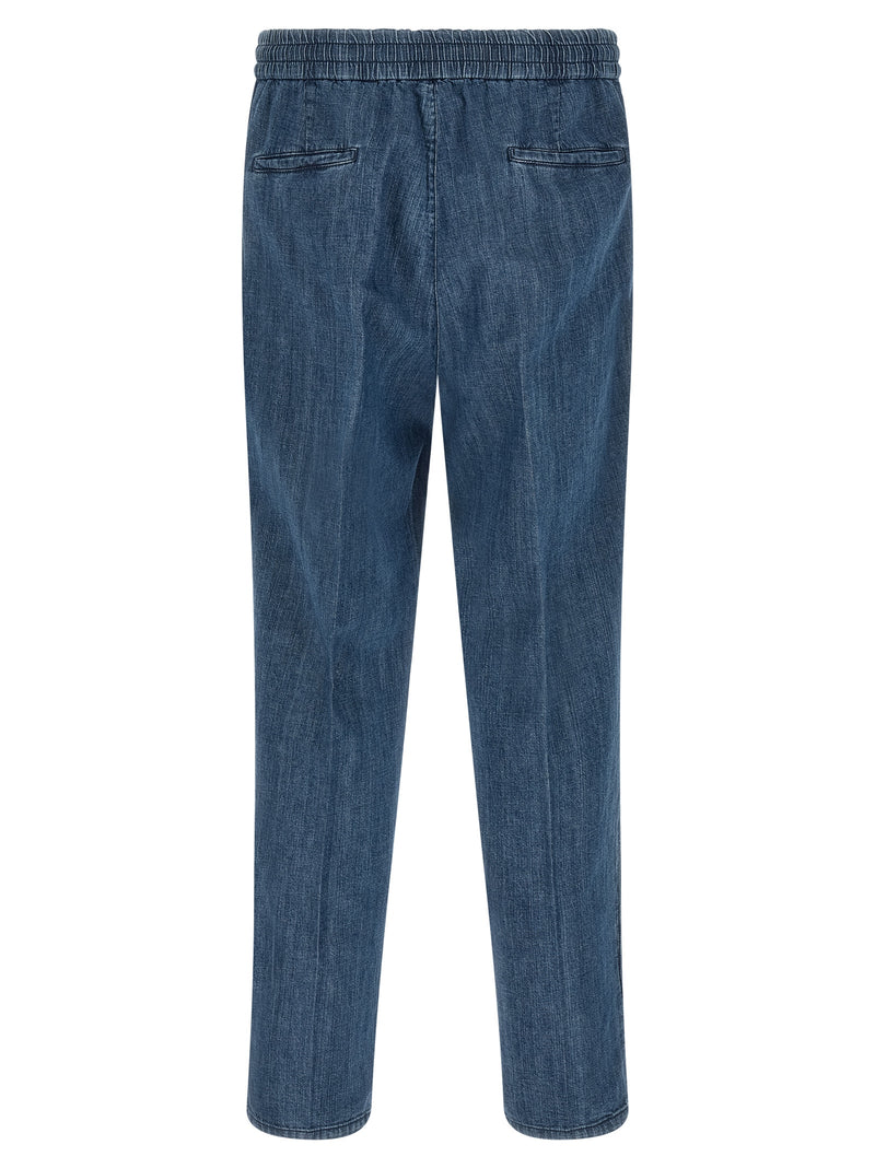 Brunello Cucinelli Blue Cotton Relaxed Fit Jeans