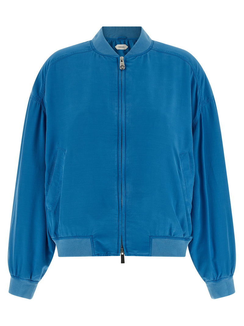 Versace Blue Silk Bomber