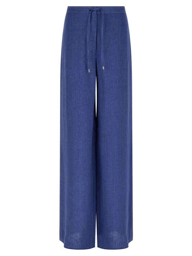 Max Mara Blue Linen Casual Pants