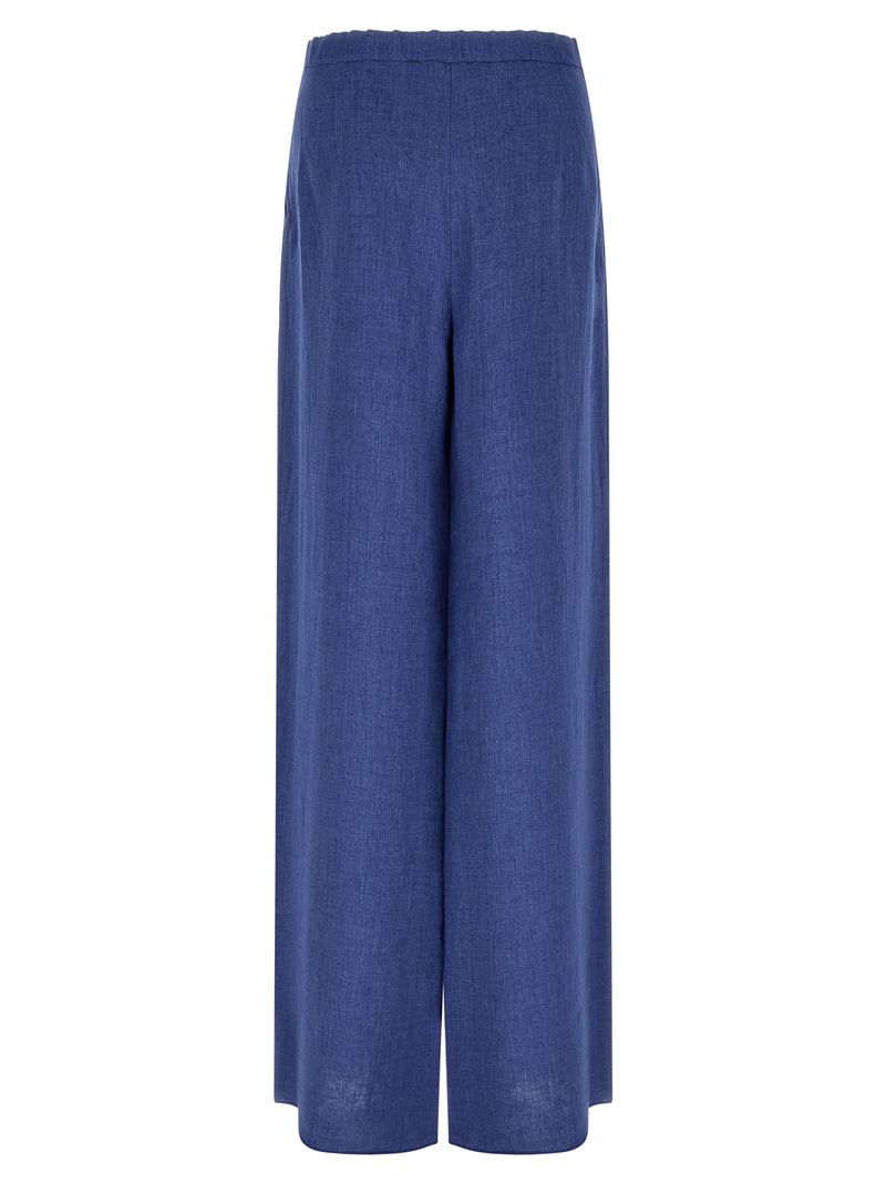 Max Mara Blue Linen Casual Pants