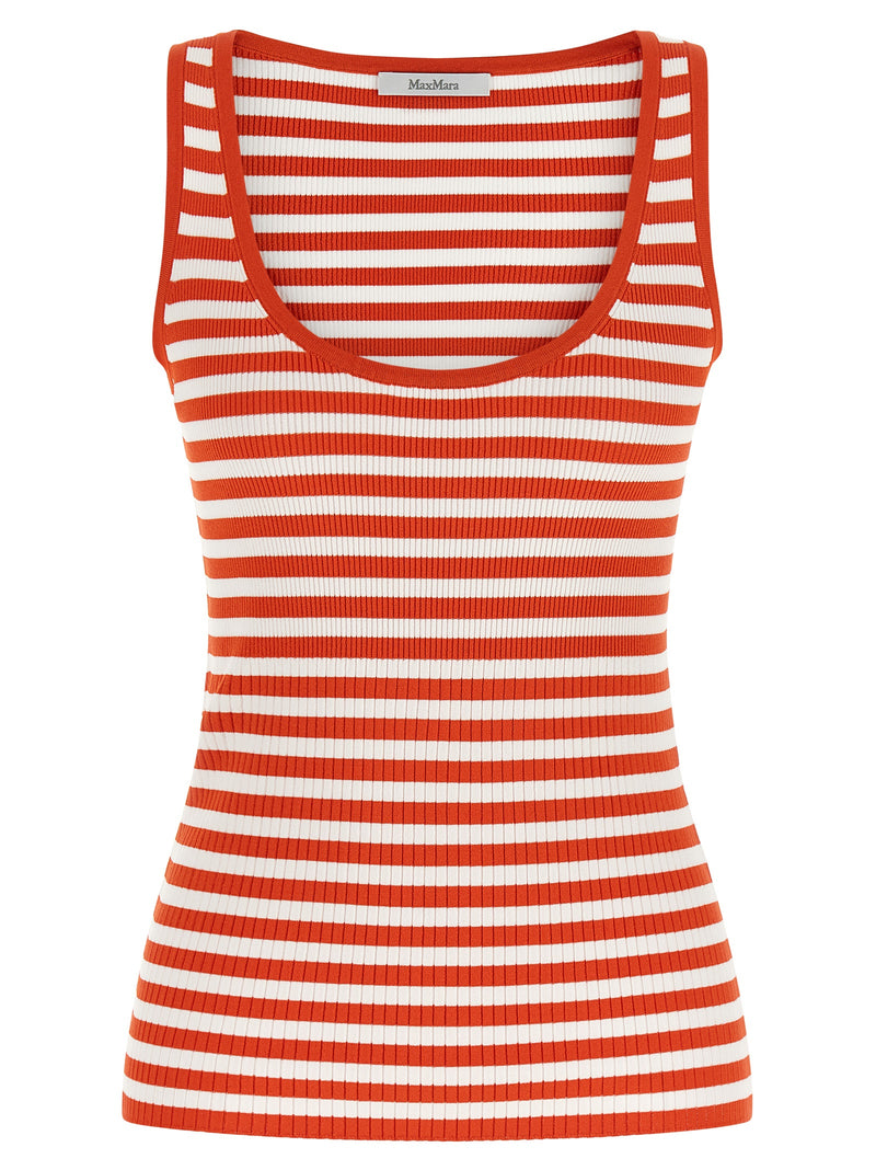 Max Mara Red Viscose Sleeveles T-Shirt