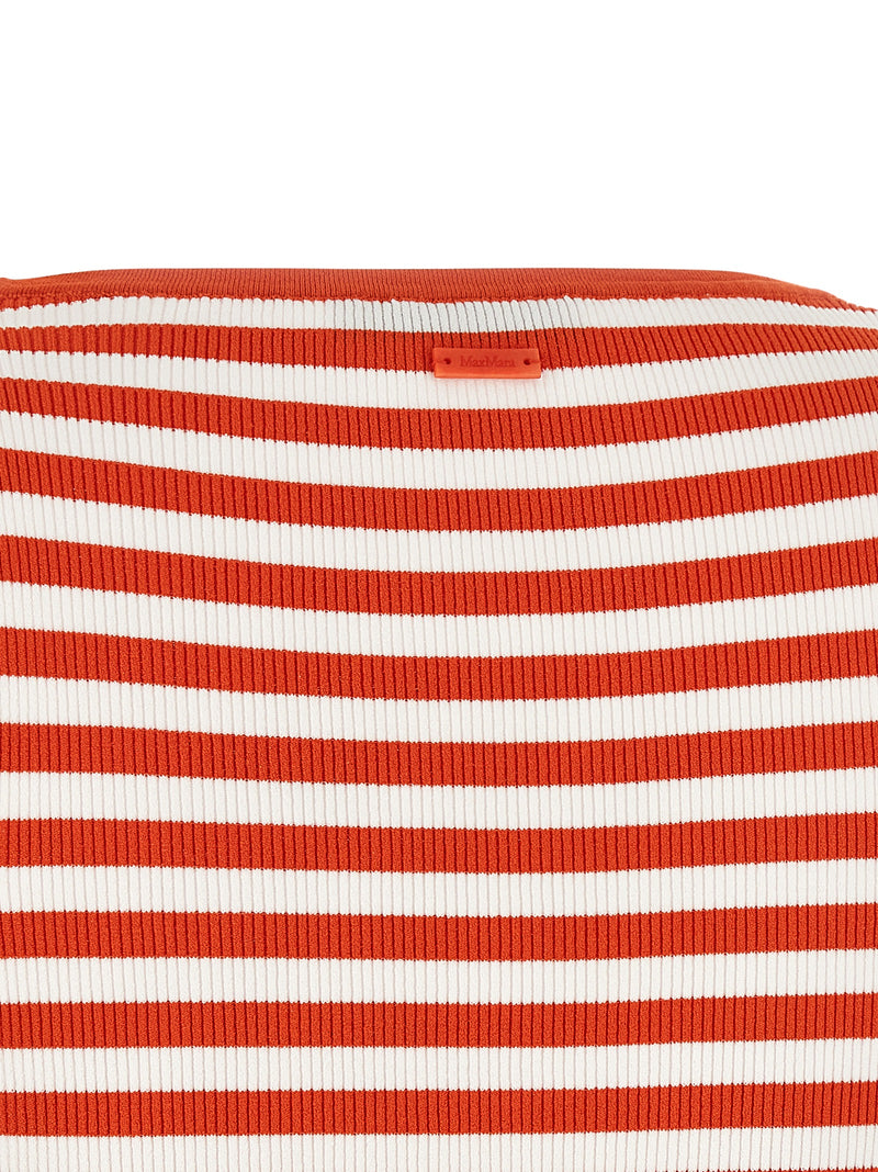 Max Mara Red Viscose Sleeveles T-Shirt