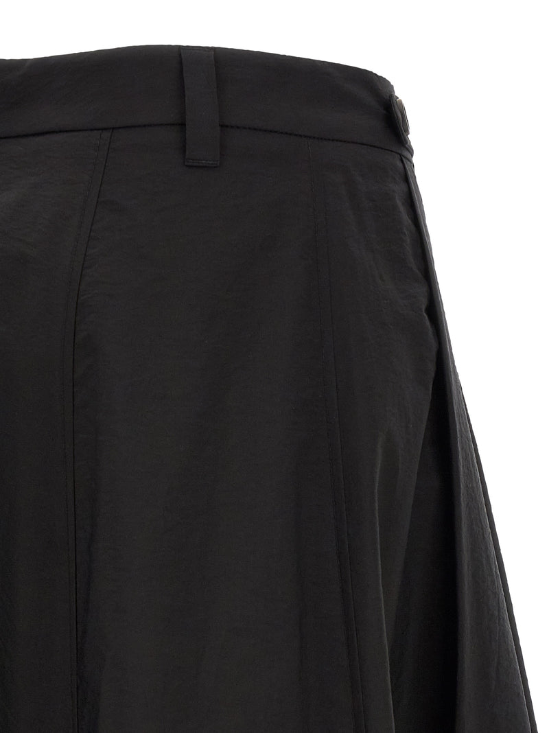 Brunello Cucinelli Black Cotton Midi Skirt