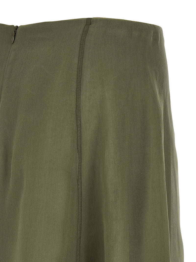 Brunello Cucinelli Bicolor Silk Midi Skirt