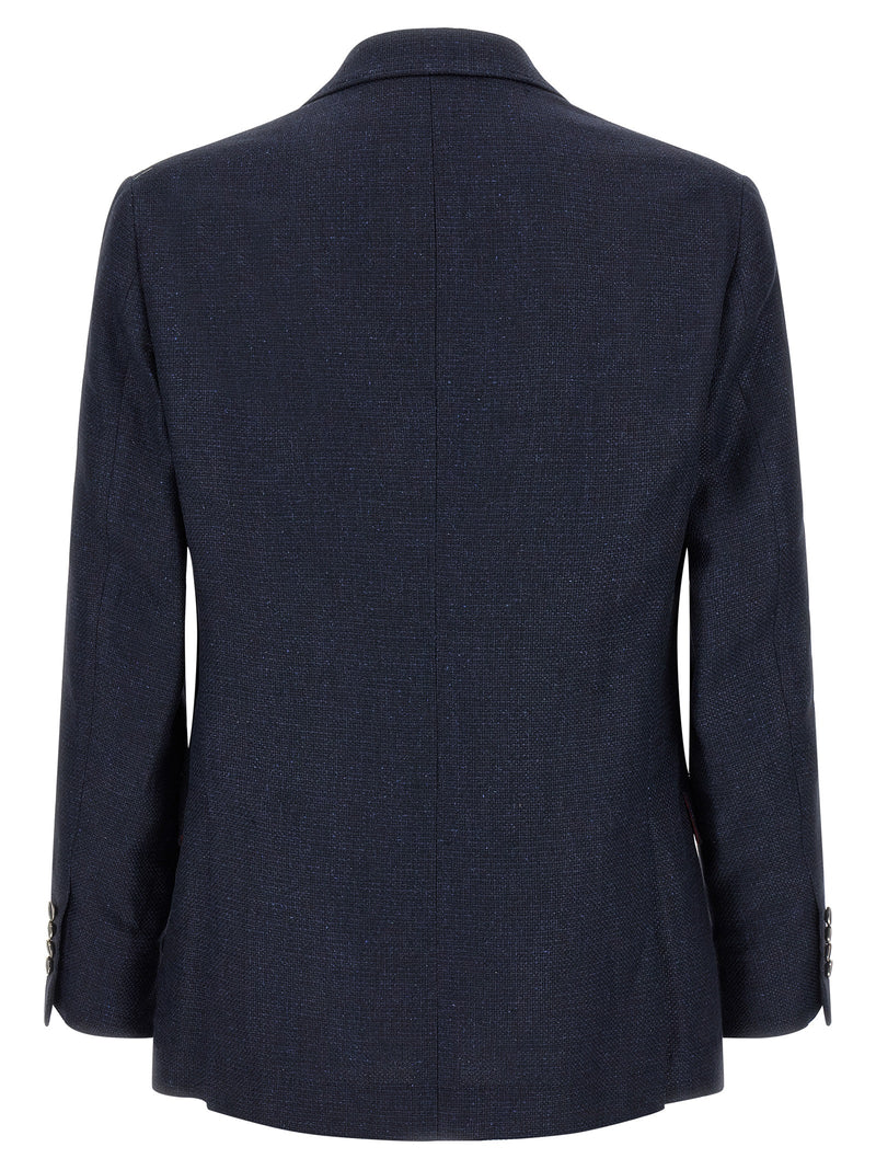 Brunello Cucinelli Blue Silk Two-Piece Suit