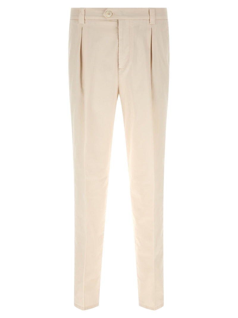 Brunello Cucinelli White Cotton Casual Pants