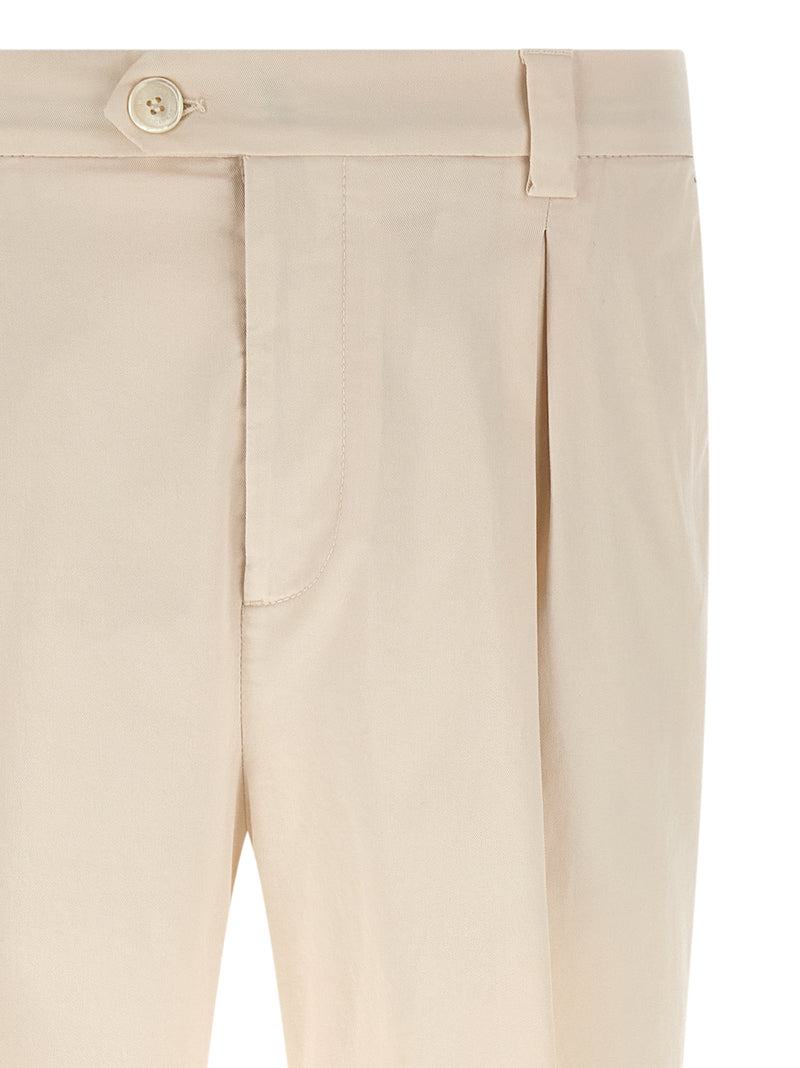 Brunello Cucinelli White Cotton Casual Pants