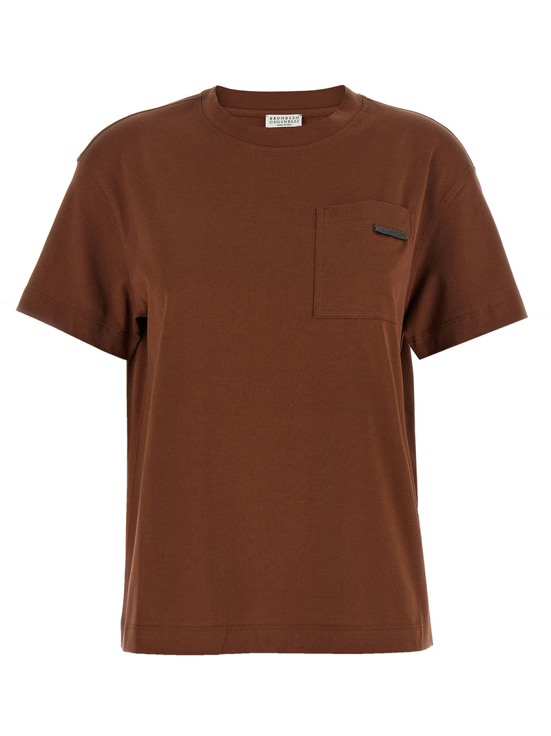 Brunello Cucinelli Brown Cotton T-Shirt
