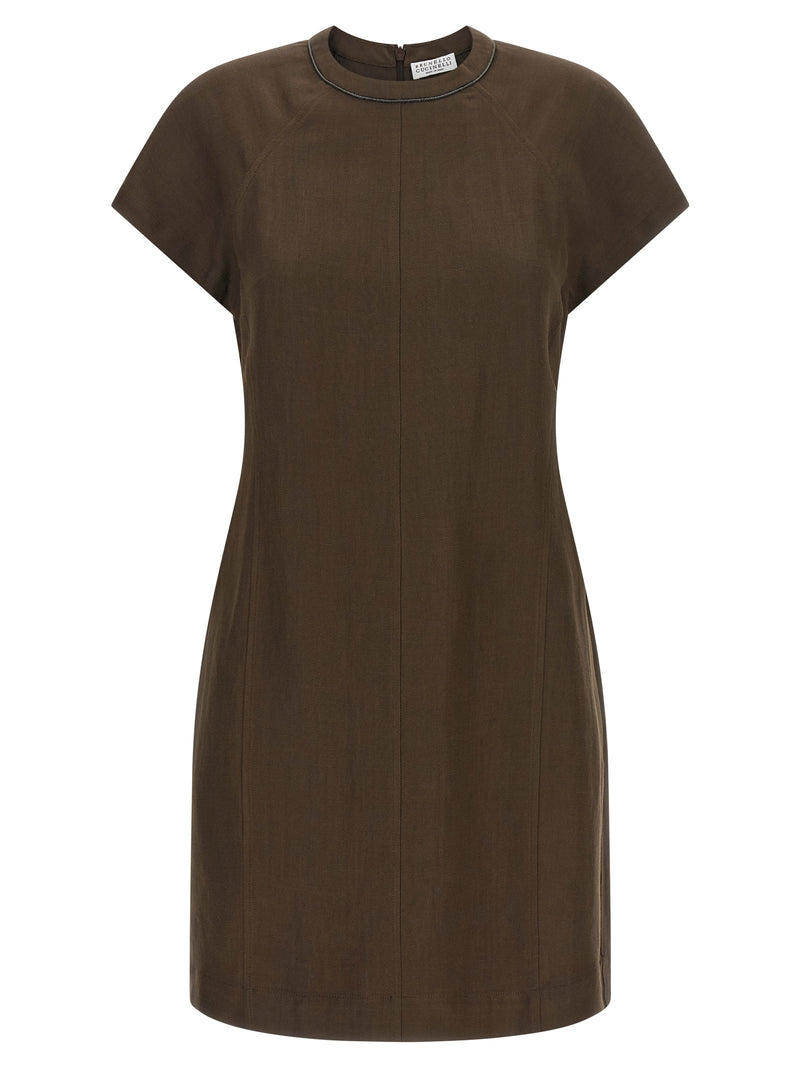 Brunello Cucinelli Brown Viscose Short Dress