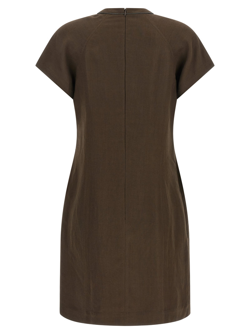 Brunello Cucinelli Brown Viscose Short Dress