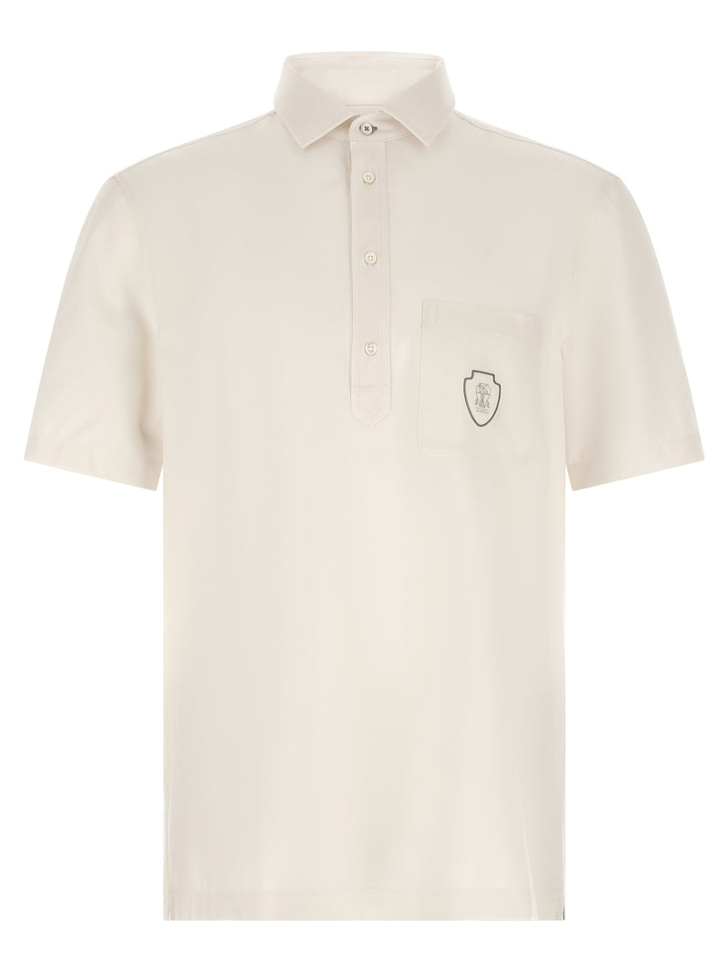 Brunello Cucinelli White Virgin Wool Polo Shirt