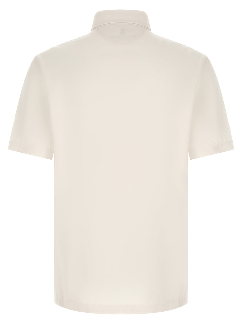 Brunello Cucinelli White Virgin Wool Polo Shirt