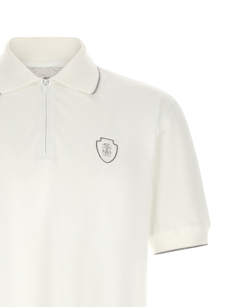 Brunello Cucinelli White Polyamide Polo Shirt