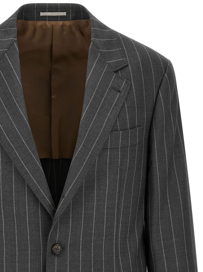 Brunello Cucinelli Gray Virgin Wool Blazer