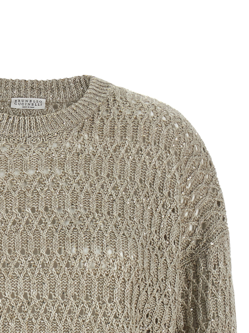 Brunello Cucinelli Beige Linen Cardigan