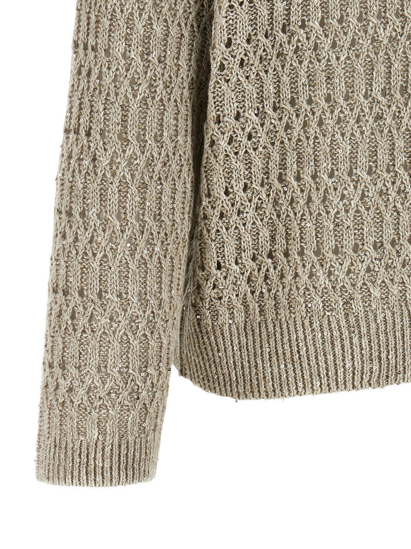 Brunello Cucinelli Beige Linen Cardigan