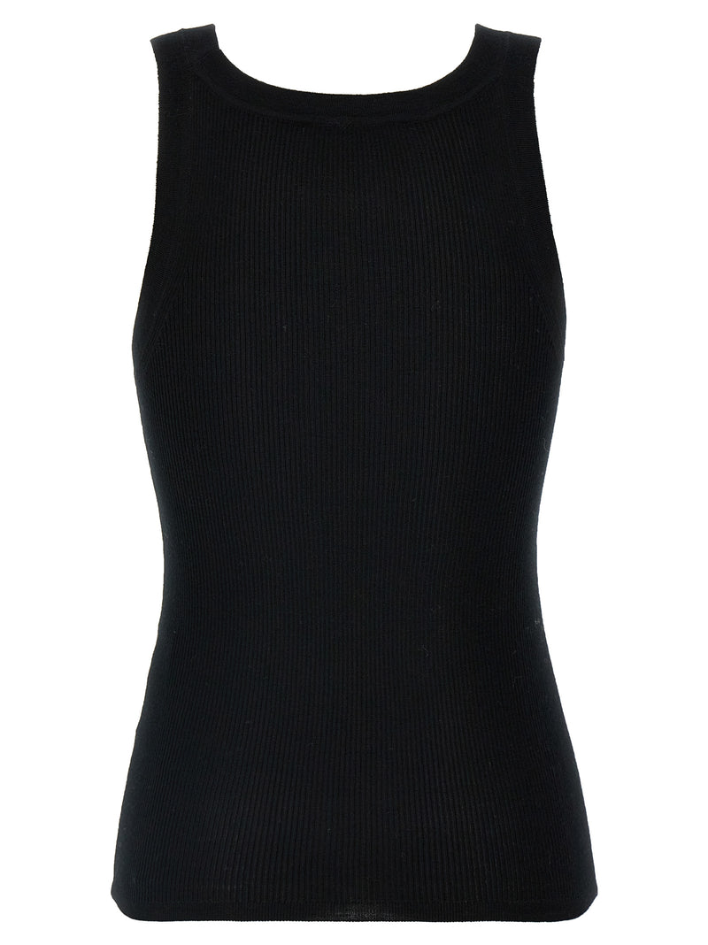 Max Mara Black Virgin Wool Sleeveles T-Shirt